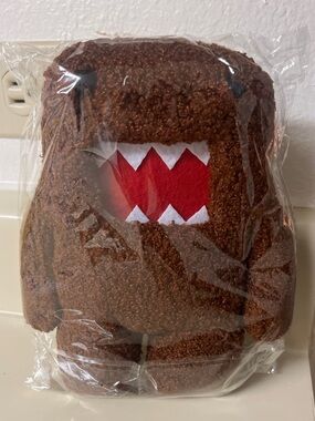 Cute Brown Domo Plush with Red Mouth